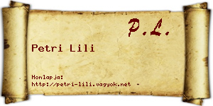 Petri Lili névjegykártya